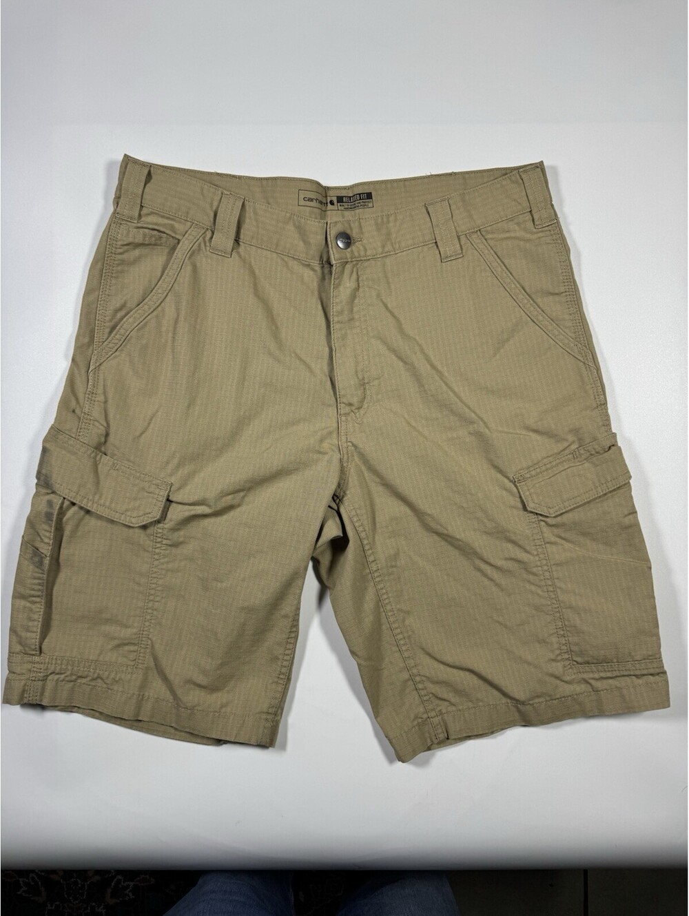 Carhartt Short Men’s Size 36 Force Relaxed Fit Ripstop Cargo Work Khaki BS3543-M